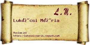 Lukácsi Mária névjegykártya