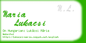 maria lukacsi business card